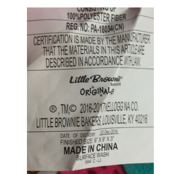 NWT Girl Scout Owl Little Brownie Cookies Pillow - Picture 5 of 7